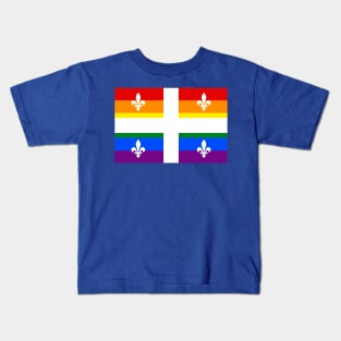 Quebec LGBTQ Pride Flag Kids T-Shirt